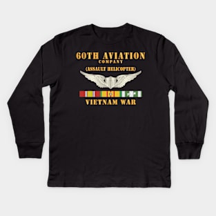 60th Aviation Company (Assault Helicopter) w  Aviator Badge w VN SVC x 300 Kids Long Sleeve T-Shirt